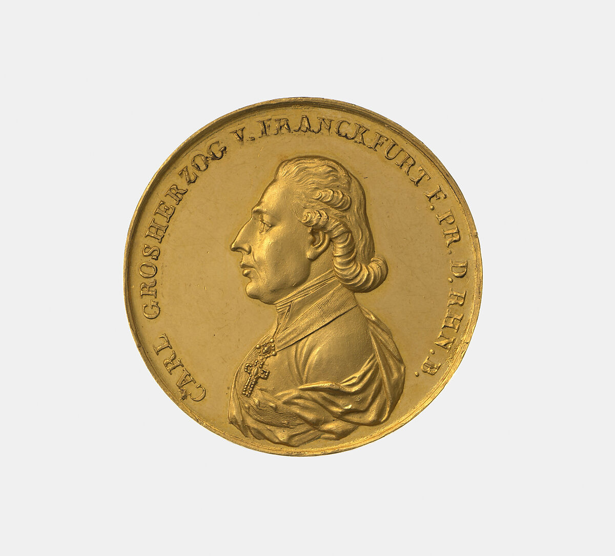 Karl Theodor Anton Maria von Dalberg / 10-ducat medal on establishment of Grand-Duchy of Frankfurt, attributed to Johann Christian Reich (German, Eisenberg 1740–1814 Fürth), Gold, German, Frankfurt 