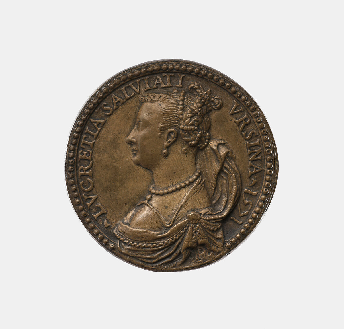 Lucretia Salviati Orsini (Ursina), Pastorino de Pastorini (Italian, Castelnuovo della Berardenga 1508–1592 Florence), Bronze, Possibly Italian 