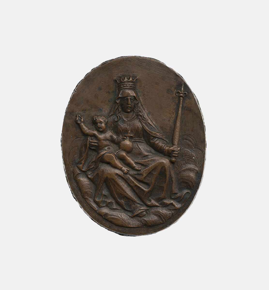 Madonna and child, Unknown, Bronze, German 