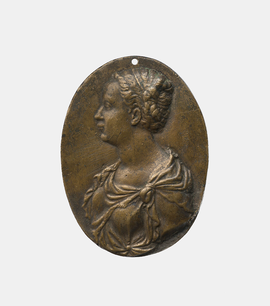 Unknown young lady, attributed to Alfonso Ruspagiari (Italian, Reggio Emilia 1521–1576 Reggio Emilia), Bronze, Italian 