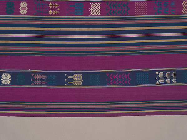 Lamba akotifahana (mantle with supplementary-weft designs), Merina artist, Silk, dye, Merina peoples