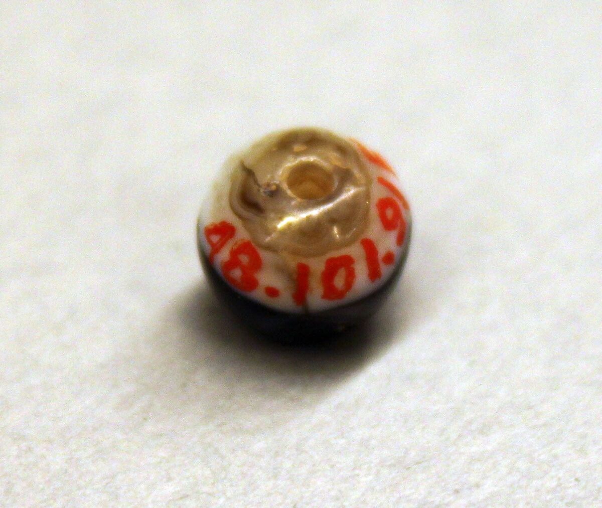 Bead, Agate; cut and drilled