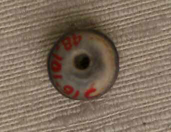 Bead, Agate; cut and drilled