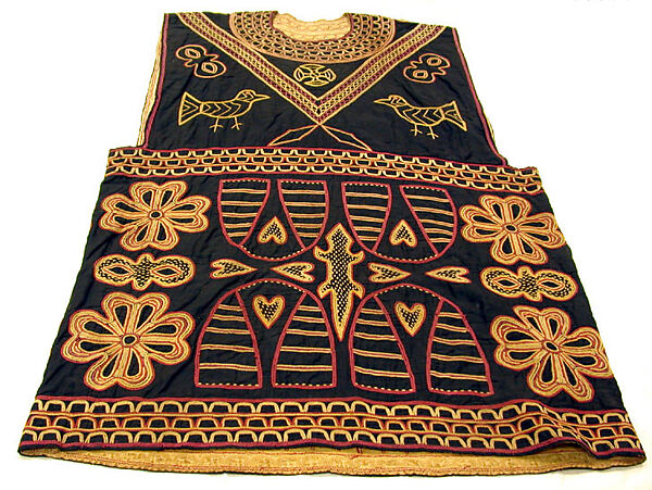 Man's Prestige Garment, Cotton fabric with multicolored embroidery, Bamileke peoples, Chiefdom of Big Babanki 