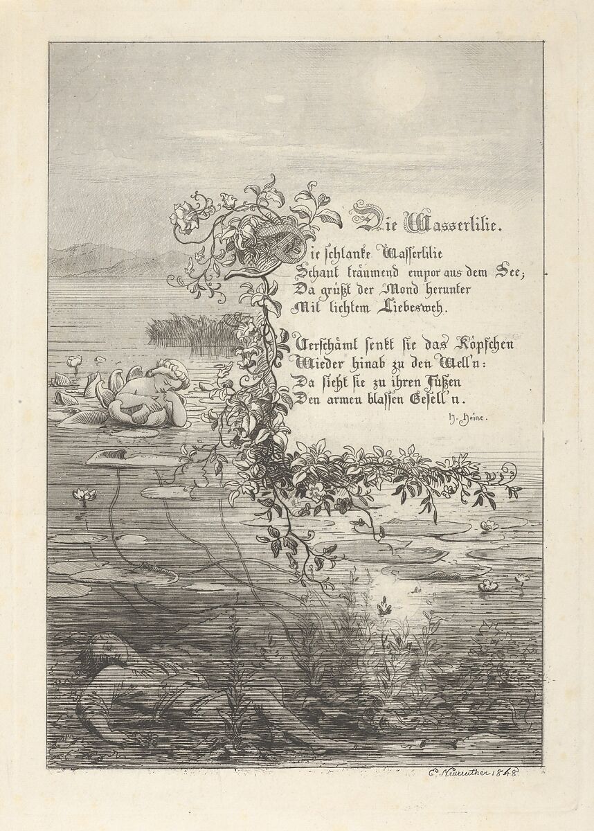 Illustration to the poem “The Flower’s Revenge” (Der Blumen Rache – Ferdinand Freiligrath), Eugen Neureuther (German, Munich 1806–1882 Munich), Etching
