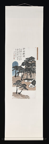 Rustic Studio amid the Pines, Qi Baishi (Chinese, 1864–1957), Hanging scroll; ink and color on paper, China