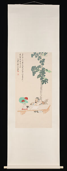 Composing Poetry in a Garden, Chang Dai-chien (Zhang Daqian) (Chinese, 1899–1983), Hanging scroll; ink and color on paper, China