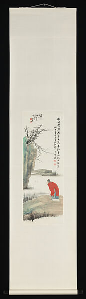 Gazing at a Red Spider, Chang Dai-chien (Zhang Daqian) (Chinese, 1899–1983), Hanging scroll; ink and color on paper, China