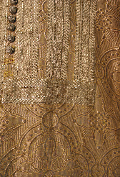 Kaftan, Silk, cotton, metal wrapped thread; brocaded