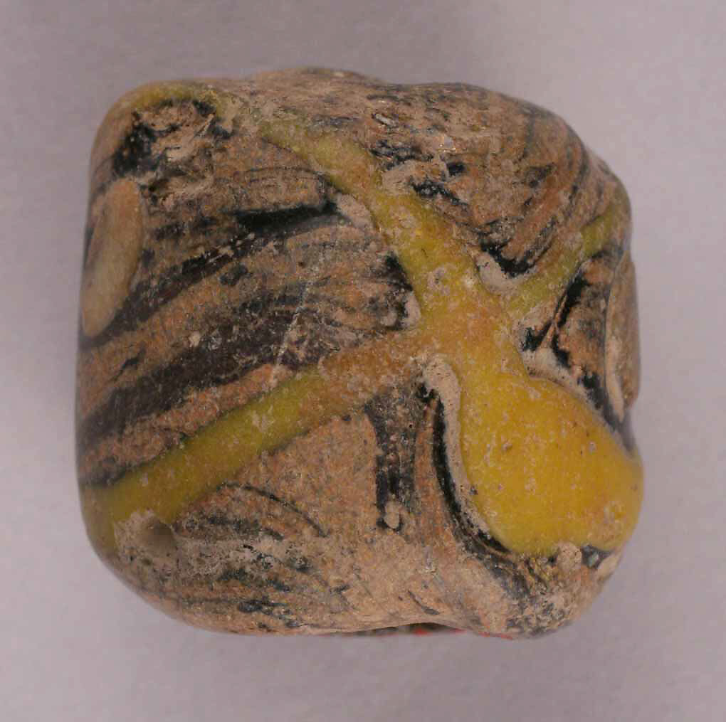 Beads, Glass; stained and luster-painted