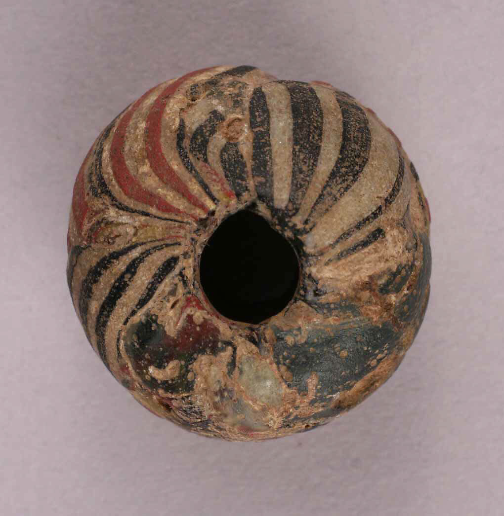 Beads, Glass; stained and luster-painted