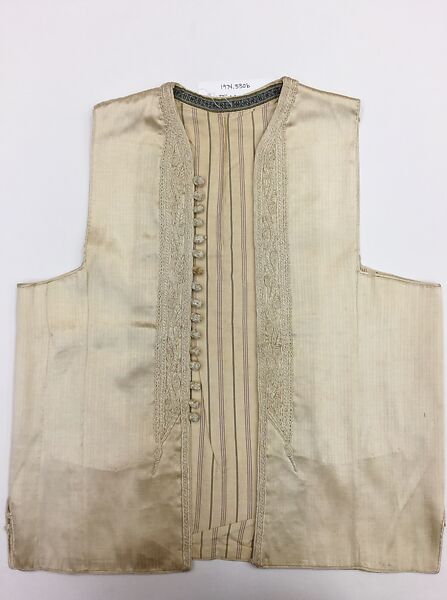 Ensemble, Silk; woven and trimmed with silk braid appliqué