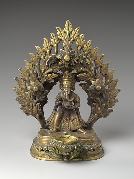 Ganesha Ritual Lamp, Copper alloy, Nepal, Newar 