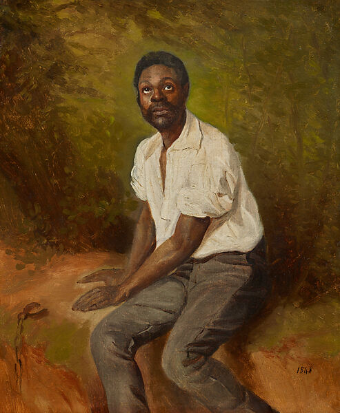 Bust-Length Study of a Man, François-Auguste Biard (French, Lyons 1799–1882 Fontainebleau), Oil on paper, laid down on canvas