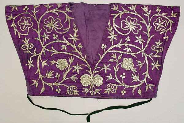 Wedding Ensemble, Silk, metal wrapped thread; embroidered 