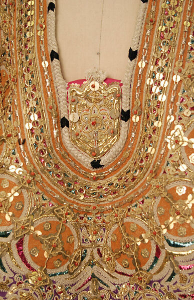 Tunic (Jebba), Silk, cotton, metal wrapped thread; embroidered