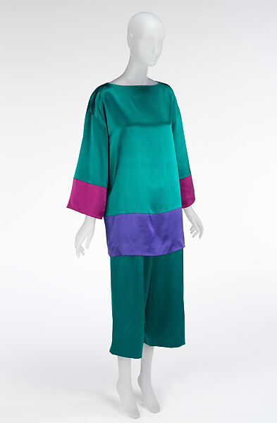 Ensemble, Perry Ellis Sportswear Inc. (American, founded 1978), (a) silk, wool, (b) silk, wool, American