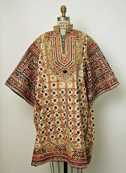 Mwasma Wedding Tunic, Cotton, silk, wool, metal wrapped thread; embroidered 