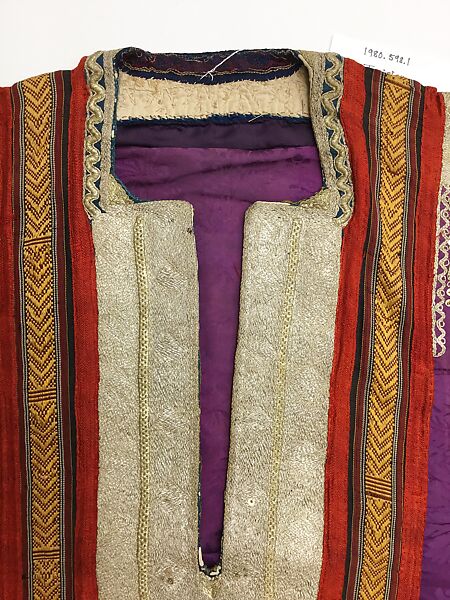 Wedding Tunic (Jebba), Silk, cotton, metal wrapped thread, sequins; embroidered