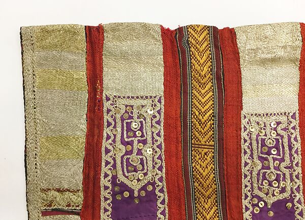 Wedding Tunic (Jebba), Silk, cotton, metal wrapped thread, sequins; embroidered