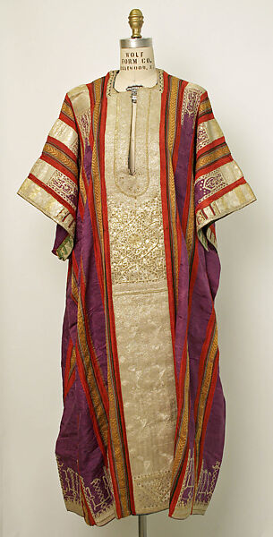 Wedding Tunic (Jebba), Silk, cotton, metal wrapped thread, sequins; embroidered 