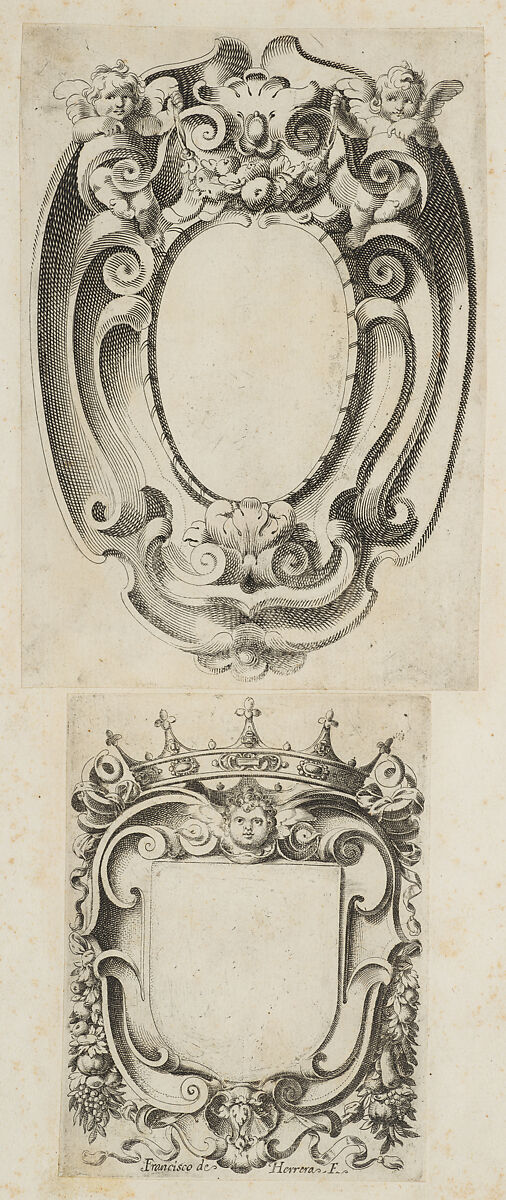 Various Cartouche Designs, Francisco Herrera, the Younger ("El Mozo") (Spanish, Seville 1627–1685 Madrid), Engraving 