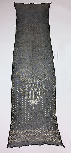 Headscarf, Cotton, metal wrapped thread; embroidered
