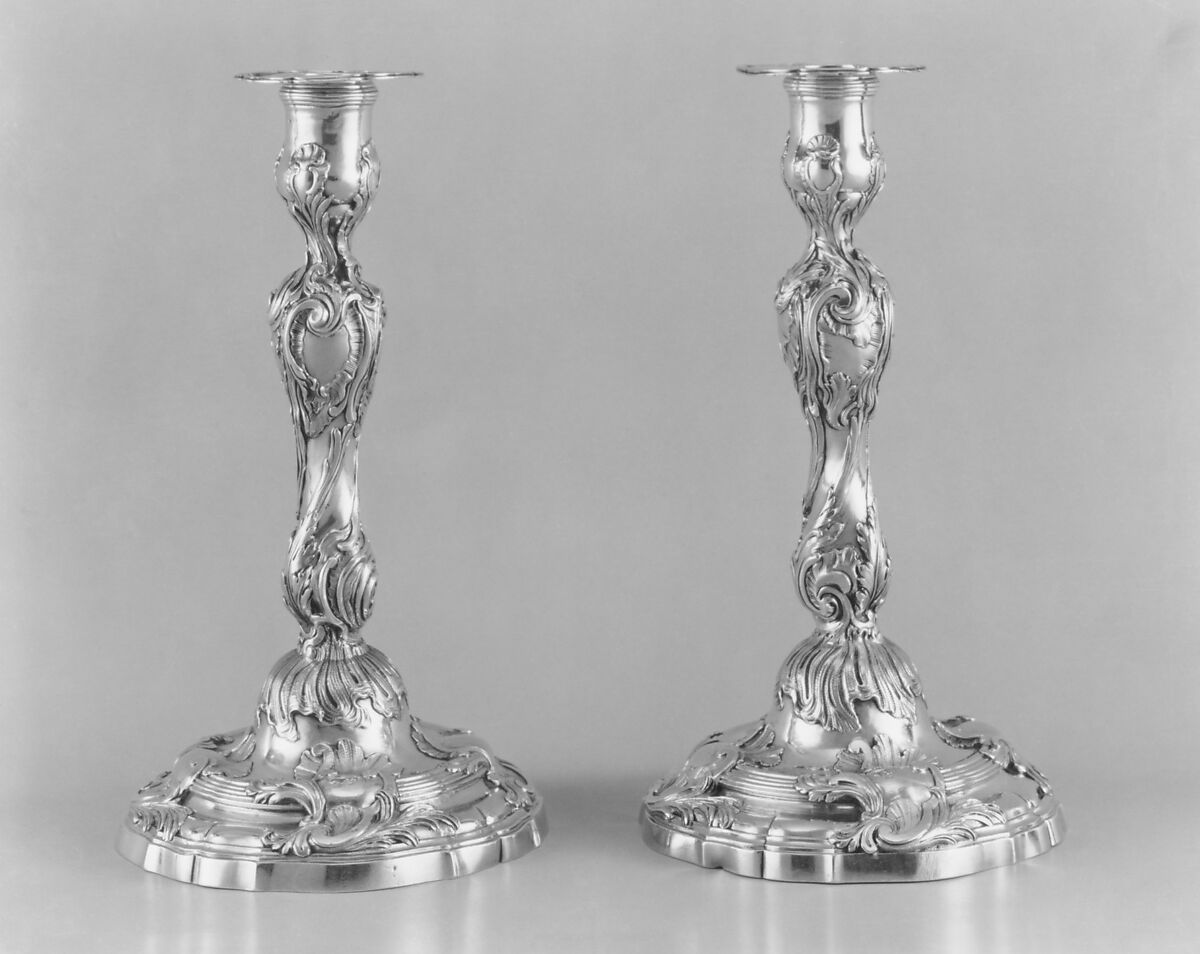 Candlestick (one of a pair), Candlestick made by Michel II Delapierre (master 1737, recorded 1785), Silver, French, Paris