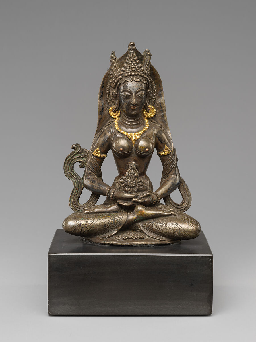 The Esoteric Buddhist Goddess Karmavajri, Silver inlaid with copper and gold, Kashmir style in Western Tibet 