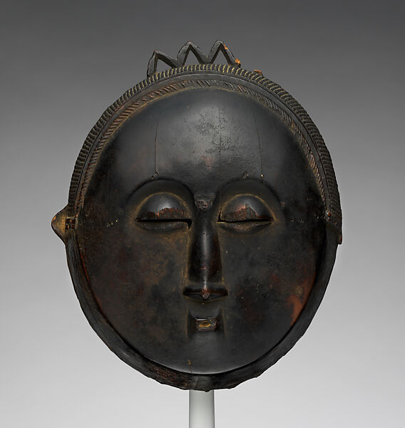 Moon mask from a mblo performance, Baule or Yaure artist, Wood, Baule or Yaure 