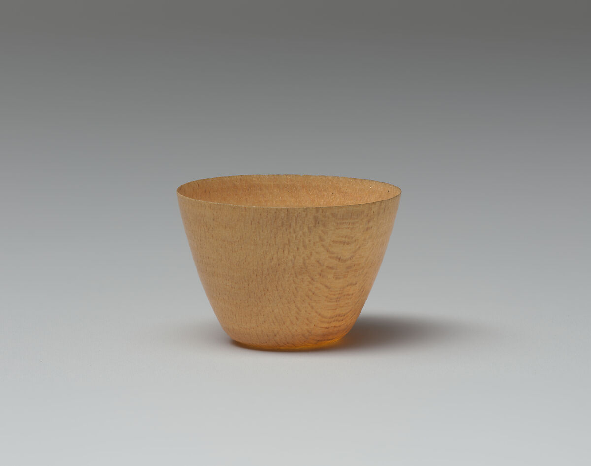 Turned cup and cover with inserts and original case, Unidentified turner, Berchtesgaden, Turned, carved, and stippled maple and plum, partly stained, German, Berchtesgaden