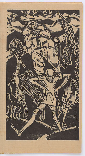 Dance of Death in Seven Tempos (Dood - Dans in Zeven Tempos), Nicolas Mathieu Eekman (Belgian, Brussels 1889–1973 Paris), Frieze of seven woodcuts plus title printed on Toshi paper with a woodcut cover printed  on thick oatmeal paper