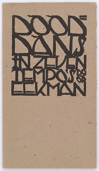 Dance of Death in Seven Tempos (Dood - Dans in Zeven Tempos), Nicolas Mathieu Eekman (Belgian, Brussels 1889–1973 Paris), Frieze of seven woodcuts plus title printed on Toshi paper with a woodcut cover printed  on thick oatmeal paper