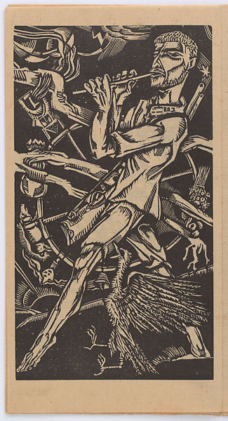 Dance of Death in Seven Tempos (Dood - Dans in Zeven Tempos), Nicolas Mathieu Eekman (Belgian, Brussels 1889–1973 Paris), Frieze of seven woodcuts plus title printed on Toshi paper with a woodcut cover printed  on thick oatmeal paper