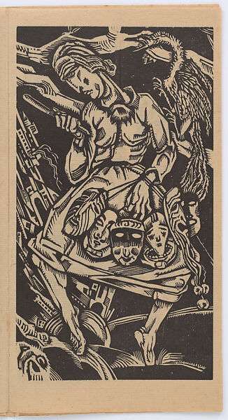 Dance of Death in Seven Tempos (Dood - Dans in Zeven Tempos), Nicolas Mathieu Eekman (Belgian, Brussels 1889–1973 Paris), Frieze of seven woodcuts plus title printed on Toshi paper with a woodcut cover printed  on thick oatmeal paper