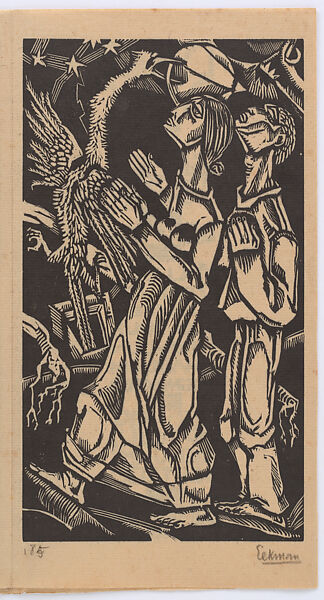 Dance of Death in Seven Tempos (Dood - Dans in Zeven Tempos), Nicolas Mathieu Eekman (Belgian, Brussels 1889–1973 Paris), Frieze of seven woodcuts plus title printed on Toshi paper with a woodcut cover printed  on thick oatmeal paper