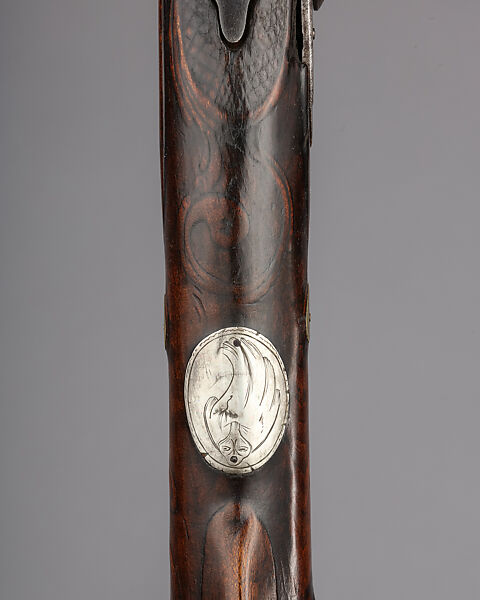 Flintlock Longrifle, Peter White (American, Uniontown, Pennsylvania ca. 1777–1834), Wood, iron, brass, silver, American, Uniontown, Pennsylvania