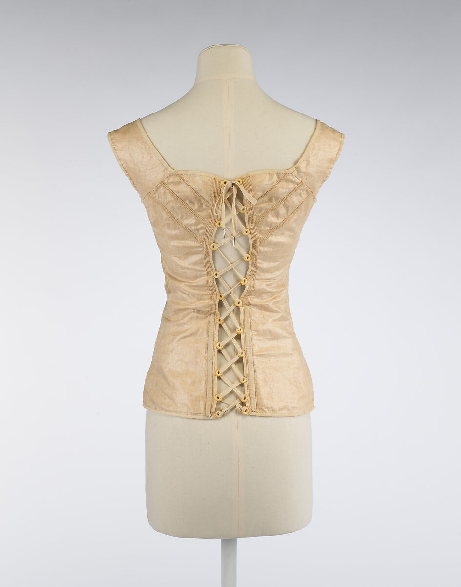 Corset, linen, bone, Possibly American