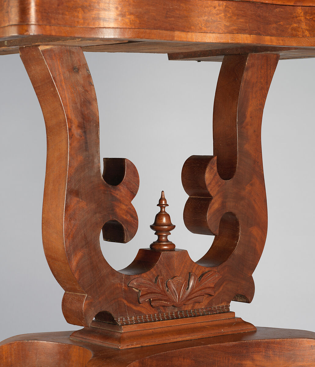 Game Table, Attributed to Thomas Day (American, 1801–1861), Cherry, mahogany veneer, mahogany, conifer (secondary wood), American