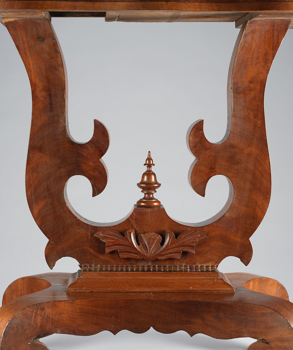 Game Table, Attributed to Thomas Day (American, 1801–1861), Cherry, mahogany veneer, mahogany, conifer (secondary wood), American
