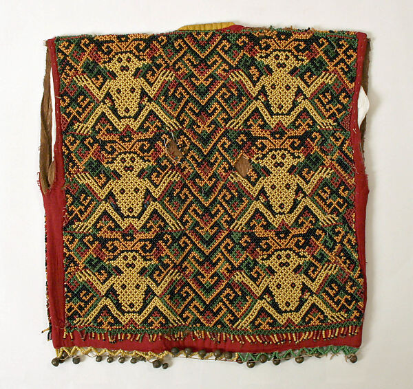 Vest, Cotton, bark, glass, metal, Maloh people