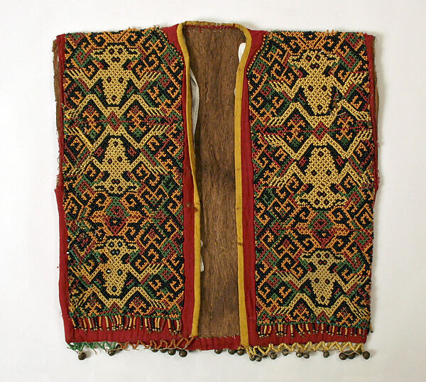 Vest, Cotton, bark, glass, metal, Maloh people 