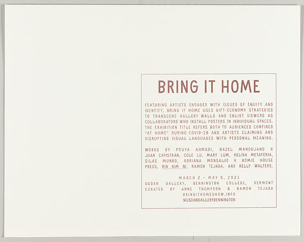 Bring it home, Bennington College