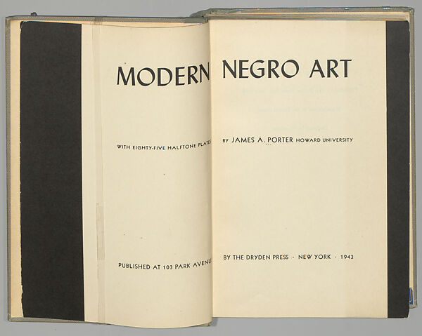 Modern Negro art : with eighty-five halftone plates, James A. Porter