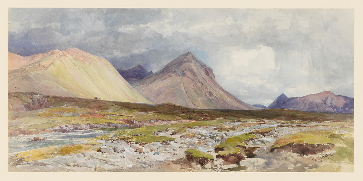The Cuillin Hills, Isle of Skye, Paul Jacob Naftel (British, Guernsey 1817–1891 Richmond upon Thames), Watercolor and gouache (bodycolor) over graphite 