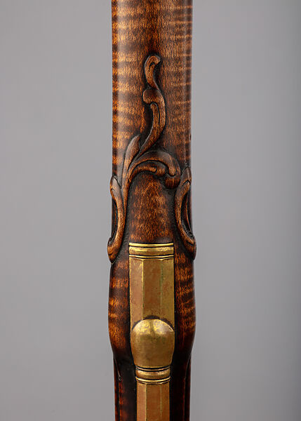 Flintlock Longrifle, Made and engraved by Judson J. Brennan (American, born Lansing, Michigan, 1955), Wood (sugar maple), steel, silver, gold, brass, American, Tenderfoot Hill, Alaska