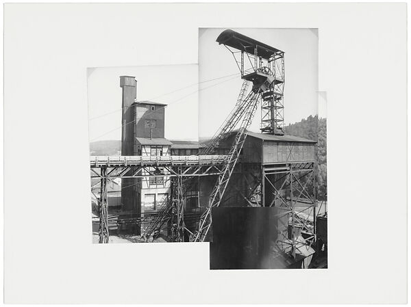 Eisernhardter Tiefbau Mine, Eisern, Germany, Bernd Becher (German, 1931–2007), Collage of three gelatin silver prints 