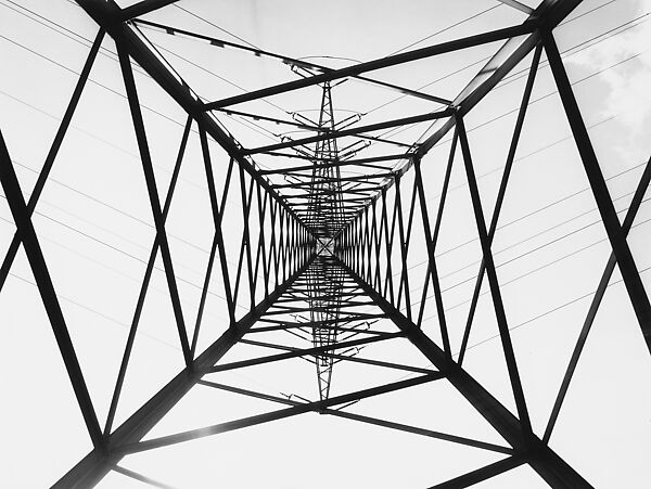 [High Tension Pylon for the German Industrial Exhibition, Khartoum, Sudan], Hilla Becher  German, Gelatin silver print