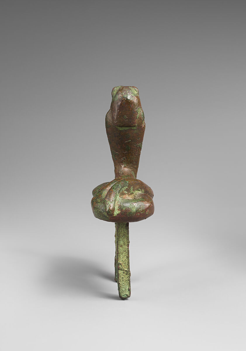 Figure of a rearing cobra with lion head, Leaded bronze