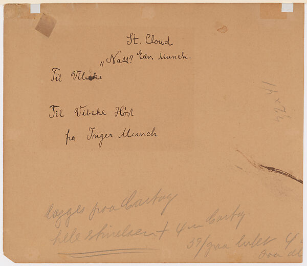 Night in Saint-Cloud, Edvard Munch (Norwegian, Løten 1863–1944 Ekely), Graphite